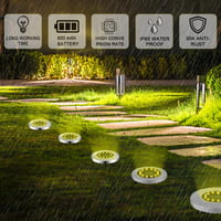 Bowfar solarna vrtna svjetiljka za vanjsku upotrebu, set od 12 komada, 12 LED dioda tople bijele boje, 800 mAh, IP65 vodootporna, solarna podna svjetiljka sa šiljkom za staze, travnjake i terase 3