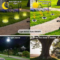 Bowfar solarna vrtna svjetiljka za vanjsku upotrebu, set od 12 komada, 12 LED dioda tople bijele boje, 800 mAh, IP65 vodootporna, solarna podna svjetiljka sa šiljkom za staze, travnjake i terase 4