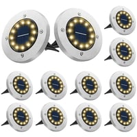 Bowfar solarna vrtna svjetiljka za vanjsku upotrebu, set od 12 komada, 12 LED dioda tople bijele boje, 800 mAh, IP65 vodootporna, solarna podna svjetiljka sa šiljkom za staze, travnjake i terase 1