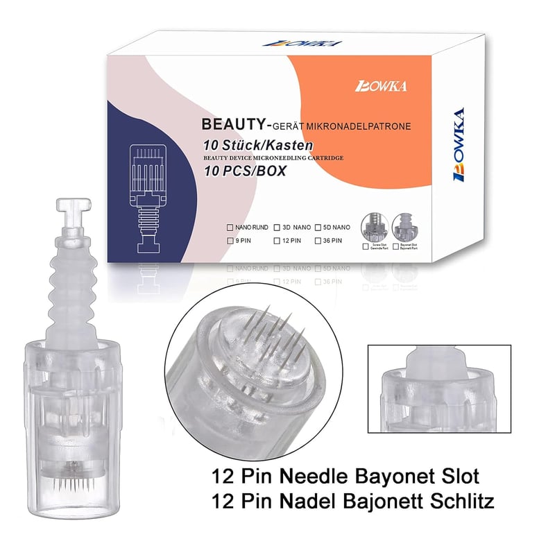 BOWKA Elektromos Derma Pen Mikrotűzéshez Vezeték Nélküli Állítható 0,25-2,5mm Kék Arckezelő Készülék Ránctalanításhoz