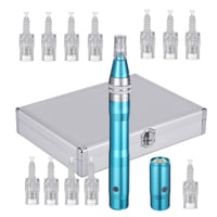 BOWKA Elektromos Derma Pen Mikrotűzéshez Vezeték Nélküli Állítható 0,25-2,5mm Kék Arckezelő Készülék Ránctalanításhoz 1