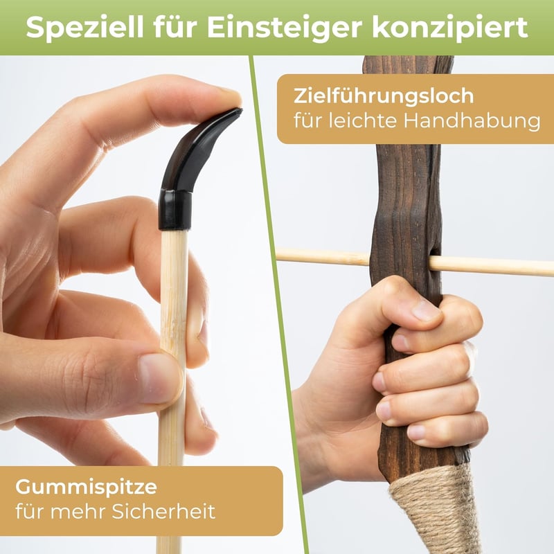 BOWRILLA Gyermek Íj és Nyílkészlet 10 Gumihegyű Nyíllal, Tegezzel és 3 Céltáblával - Bow 100 cm / dark green