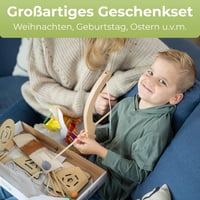 BOWRILLA Gyermek Íj és Nyílkészlet 5 Nyíllal, 4 Céltáblával és Táskával, Beltéri Kültéri Játék 3 Éves Kortól 3