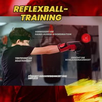 BOXERPOINT Boxerská reflexná loptička s čelenkou, bandážami na ruky a taškou – Tréningová pomôcka na rozvoj koordinácie očí a rúk a rýchlosti úderov pre dospelých a deti 7