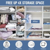 BoxLegend vákuové úložné vrecia, 6 ks, 70x50 cm, opakovane použiteľné vákuové vrecia na cestovanie, oblečenie, paplóny, vankúše, priehľadné 2