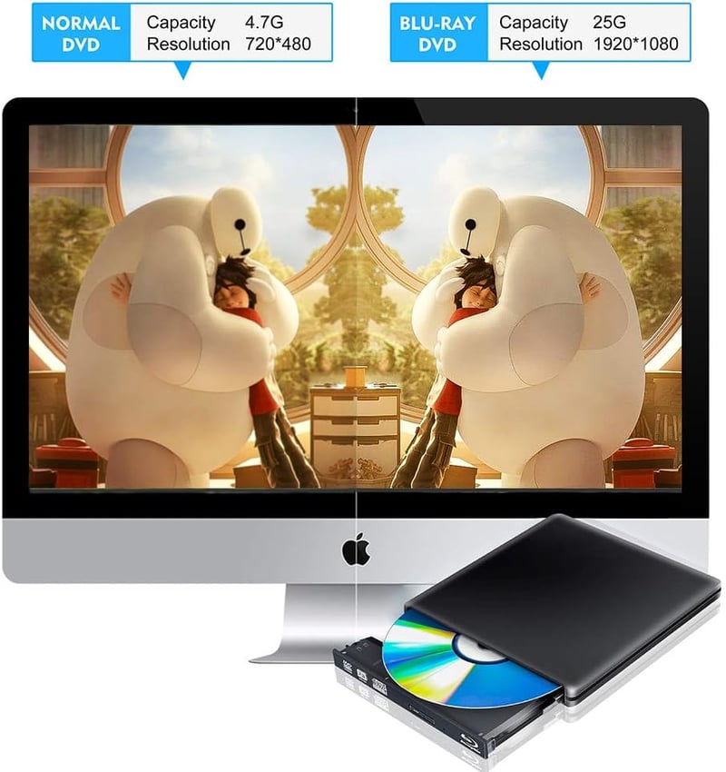 Boxmom USB 3.0 Külső Blu-ray DVD Burner Olvasó BD CD RW Mac Windows