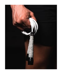 BOXROPE Boxerské švihadlo – nekrútiace sa, o 15 % ťažšie PVC lano, nastaviteľné, s protišmykovou páskou na rukoväti, sivé, prémiová kvalita 1