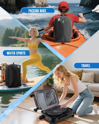 BOXSAM Ryanair Utazási Hátizsák Fekete 40x20x25cm Vákuum Pumpával 7