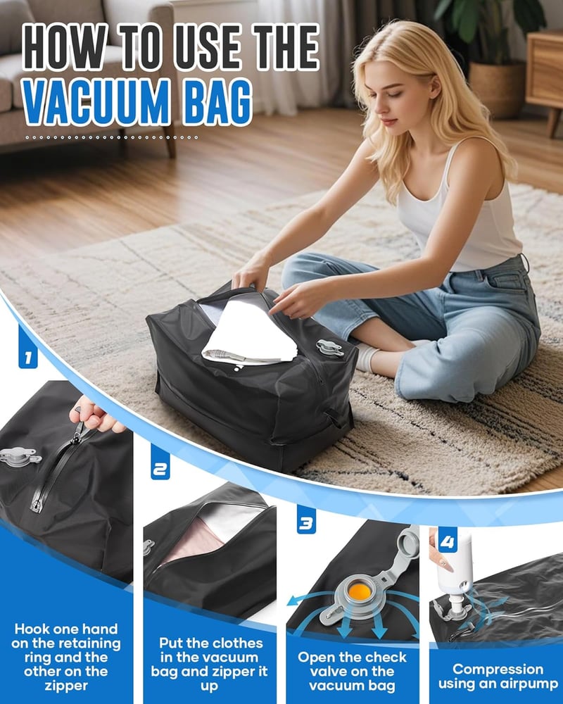 BOXSAM Ryanair Utazási Hátizsák Fekete 40x20x25cm Vákuum Pumpával