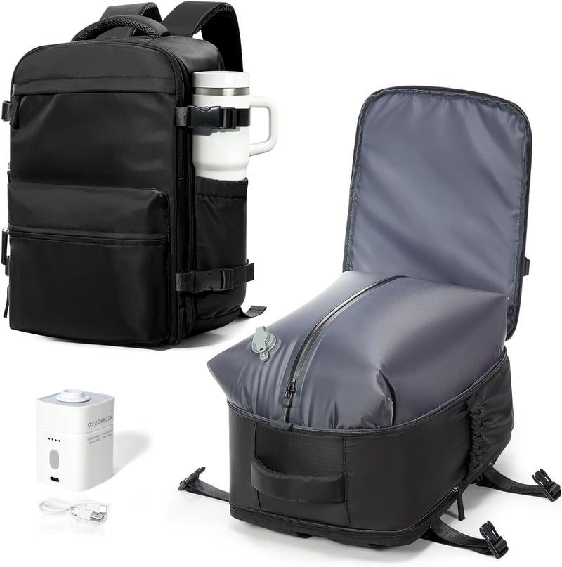 BOXSAM Ryanair Vákuum Hátizsák, Kézipoggyász, Utazási Backpack, Vízálló, 40x30x25cm