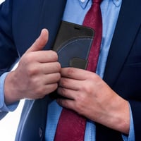Puzdro na mobil BoxTii Flip pre Samsung Galaxy Xcover 5, ochranný kryt z PU kože s priehradkou na karty a magnetickým zatváraním, čierne 7
