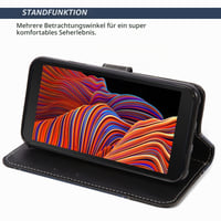Puzdro na mobil BoxTii Flip pre Samsung Galaxy Xcover 5, ochranný kryt z PU kože s priehradkou na karty a magnetickým zatváraním, čierne 3