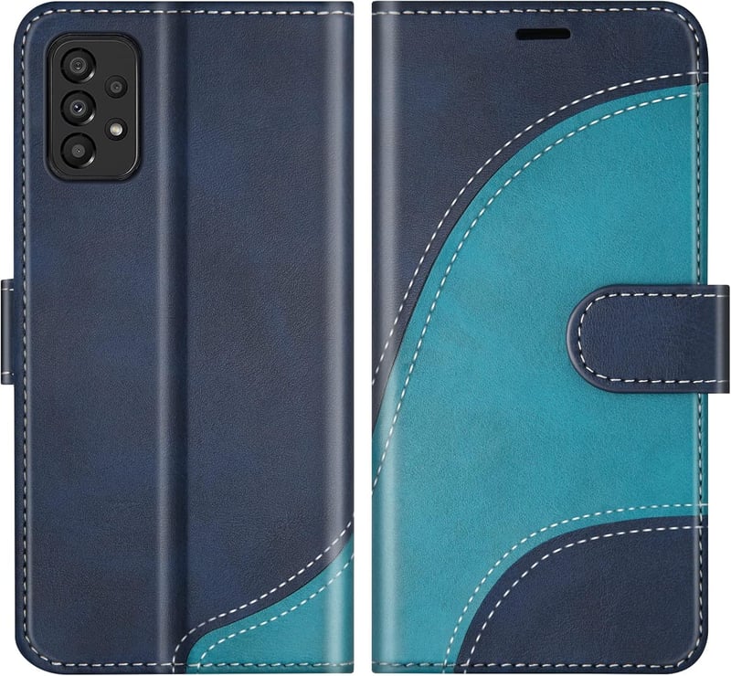 BoxTii Samsung Galaxy A33 5G flip tok kártyatartóval, mágneses zárral - kék
