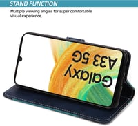 BoxTii Samsung Galaxy A33 5G flip tok kártyatartóval, mágneses zárral - kék 3
