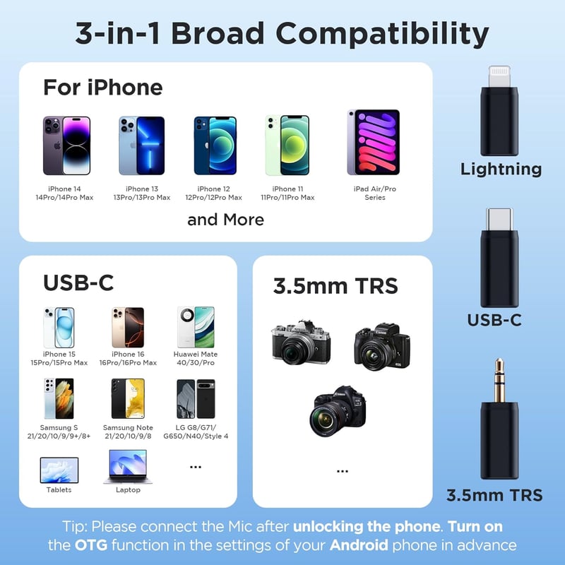 BOYA Boyalink 2.4GHz vezeték nélküli nyakpántos mikrofon USB-C Android iPhone-hoz - black