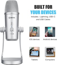 BOYA BY-PM700SP USB Kondenzátor Mikrofon iOS Android Windows Mac Felvételhez 9
