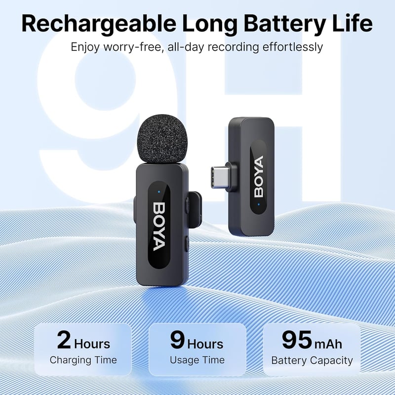 BOYA BY-V10 USB-C Vezeték nélküli Nyakpántos Mikrofon Android iPhone PC-hez