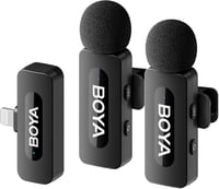 BOYA by-V2 Vezeték Nélküli Lavalier Mikrofon iPhone-hoz, Zajcsökkentéses Dupla Gallér Mikrofon Vlogoláshoz - BY-V2 (Lightning) 1