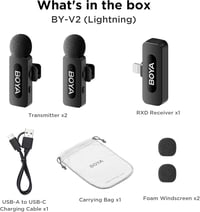 BOYA by-V2 Vezeték Nélküli Lavalier Mikrofon iPhone-hoz, Zajcsökkentéses Dupla Gallér Mikrofon Vlogoláshoz - BY-V2 (Lightning) 8