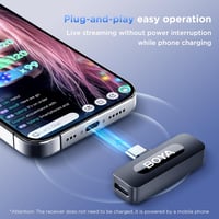 BOYA BY-V20 USB-C Vezeték Nélküli Lavalier Mikrofon Android PC-hez, 100m Hatótáv - BY-V20 (USB-C) 6