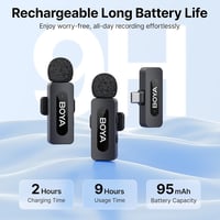 BOYA BY-V20 USB-C Vezeték Nélküli Lavalier Mikrofon Android PC-hez, 100m Hatótáv - BY-V20 (USB-C) 2