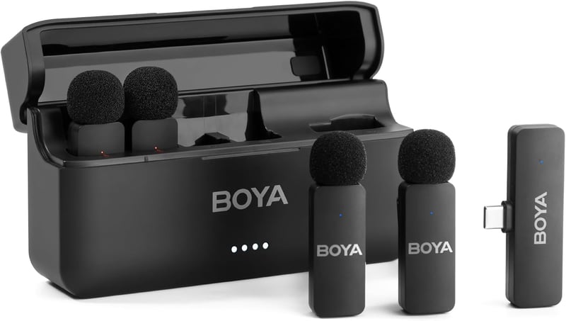 BOYA BY-V4U Vezeték nélküli Nyakpántos Mikrofon iPhone Android USB-C Telefonhoz