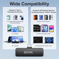 BOYA BY-V4U Vezeték nélküli Nyakpántos Mikrofon iPhone Android USB-C Telefonhoz 5