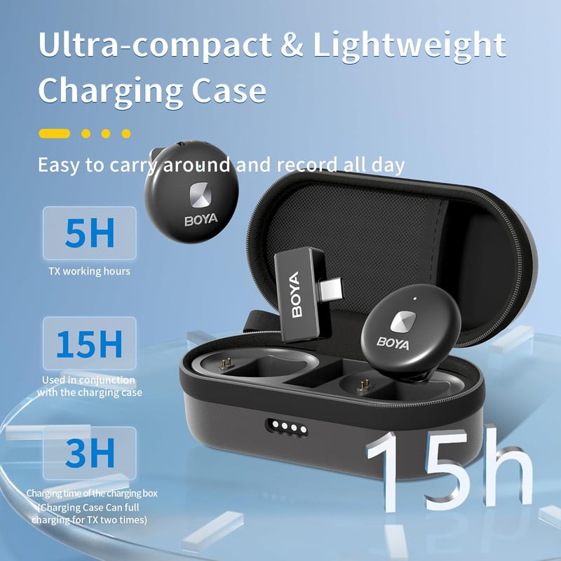 BOYA OMIC-U Vezeték nélküli Nyakpántos Mikrofon USB-C Android iPhone iPad Vloghoz Podcasthoz