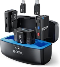 BOYA Wireless Lavalier mikrofon iPhone Android kamerához, 950 méter hatótáv, 10 órás akkumulátor - blue 1