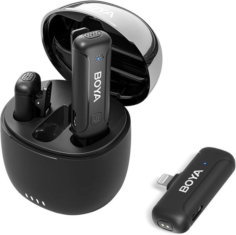 BOYA Wireless Lavalier mikrofon iPhone-hoz, zajcsökkentéssel, vloghoz és videózáshoz - BY-WM3T-D2 (Lightning)