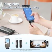 BOYA Wireless Lavalier mikrofon iPhone-hoz, zajcsökkentéssel, vloghoz és videózáshoz - BY-WM3T-D2 (Lightning) 5