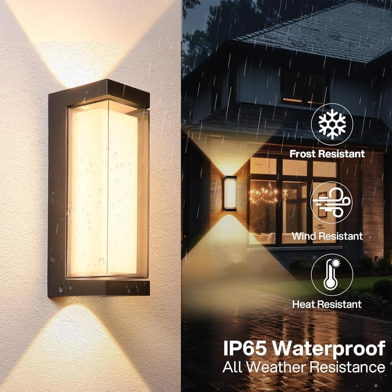 BOYIR 24W LED Fali Lámpa Mozgásérzékelővel, IP65, 3000K Meleg Fehér, Kültéri Beltéri