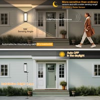 BOYIR 24W LED Fali Lámpa Mozgásérzékelővel, IP65, 3000K Meleg Fehér, Kültéri Beltéri 3