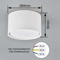 BOYIR LED Beépíthető Spotlámpa GX53 6W Meleg Fehér 3000K Kerek Alumínium Mennyezeti Lámpa 6