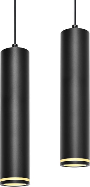 BOYIR Lampă suspendată modernă Neagră Aluminiu Înălțime ajustabilă GU10 2 buc. Candelabru
