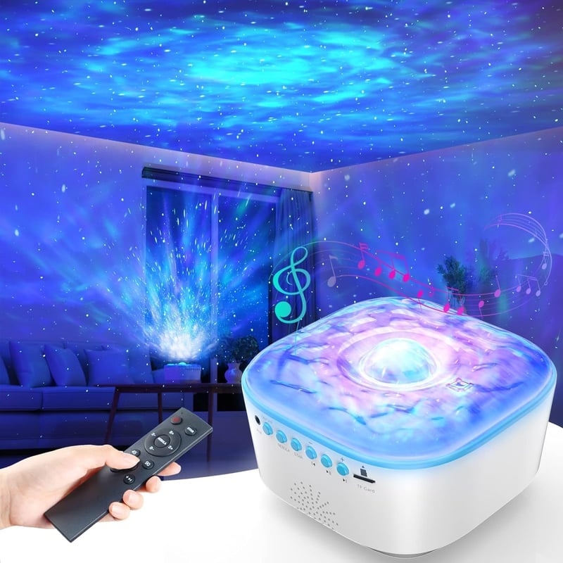 Bozhihong Galaxis Projektor LED Csillagos Égbolt Éjszakai Fény Távirányítóval, Időzítővel és Zenével - 8 Világítási Mód Gyerekeknek