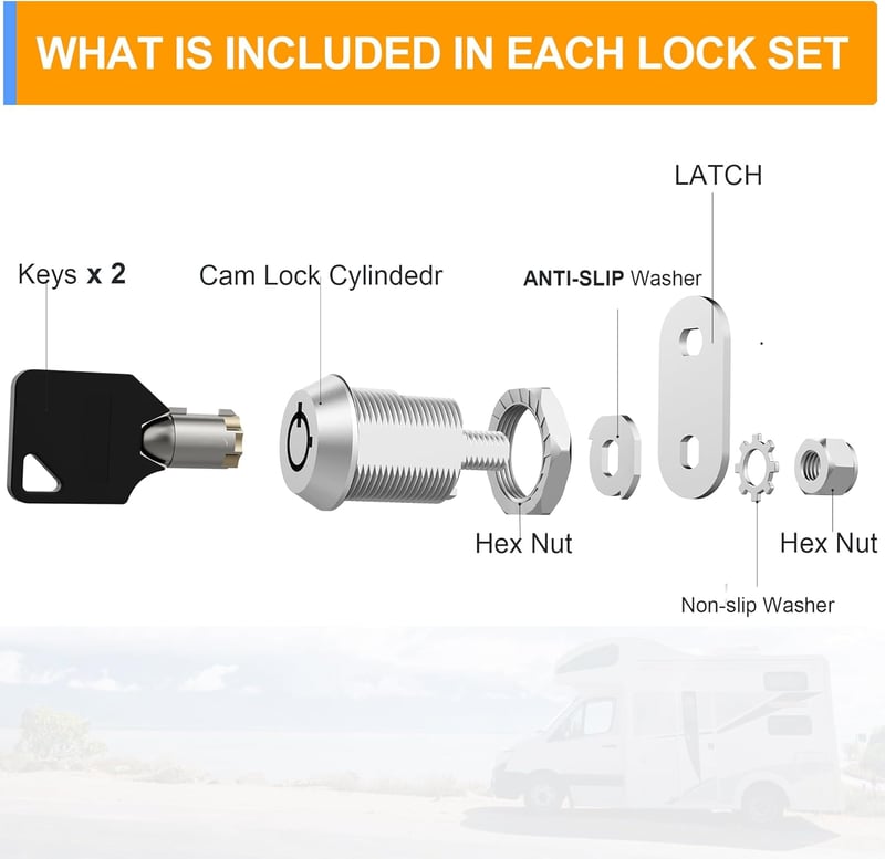 BOZXYE Cam Lock RV tárolóhoz, szekrényzárhoz, szerszámosládához - 5/8 hüvelyk