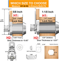 BOZXYE Cam Lock RV tárolóhoz, szekrényzárhoz, szerszámosládához - 5/8 hüvelyk 2