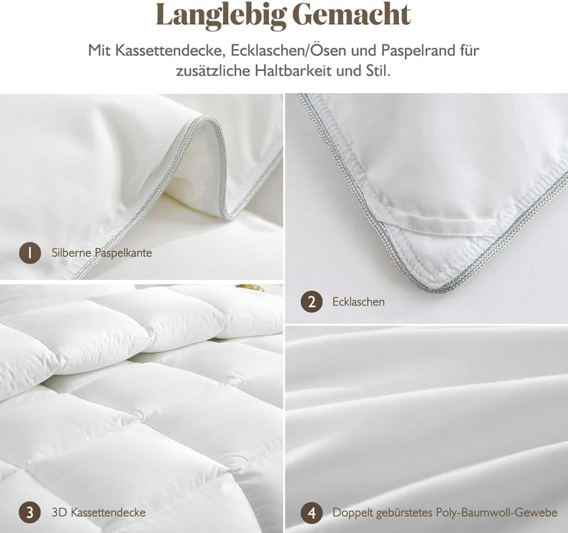 BPC Luxus Libapehely Paplan 240x260 cm - 4 Évszakos Közepes Vastagságú, Puha és Légáteresztő, Oeko-Tex és RDS Tanúsított Pehelytöltet