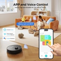 BPMIO Robotporszívó Ürítőállomással 5000Pa - 3in1 Felmosó Funkcióval, LiDAR Navigáció, 55dB Halk, WiFi/App/Alexa Vezérlés, 150 Perc Üzemidő 3