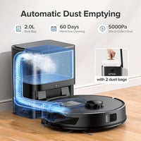 BPMIO Robotporszívó Ürítőállomással 5000Pa - 3in1 Felmosó Funkcióval, LiDAR Navigáció, 55dB Halk, WiFi/App/Alexa Vezérlés, 150 Perc Üzemidő 2