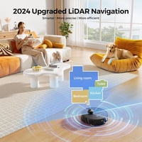 BPMIO Robotporszívó Ürítőállomással 5000Pa - 3in1 Felmosó Funkcióval, LiDAR Navigáció, 55dB Halk, WiFi/App/Alexa Vezérlés, 150 Perc Üzemidő 5