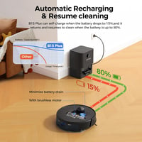 BPMIO Robotporszívó Ürítőállomással 5000Pa - 3in1 Felmosó Funkcióval, LiDAR Navigáció, 55dB Halk, WiFi/App/Alexa Vezérlés, 150 Perc Üzemidő 8