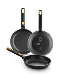 Sada 3 trojvrstvových panvíc s nepriľnavým povrchom BRA Daily Pro, liaty hliník, 20, 24, 28 cm, bez PFOA, na všetky typy sporákov vrátane indukcie, čierna 1