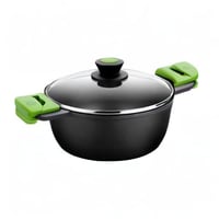 Cratiță înaltă BRA Prior cu capac de sticlă și mânere din silicon, 24 cm 8