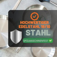 Set 3 tigăi BRA Signature din oțel inoxidabil (20-24-26 cm), inox 18/10, fără strat antiaderent, bază difuzoare triplă, compatibile cu inducție 2