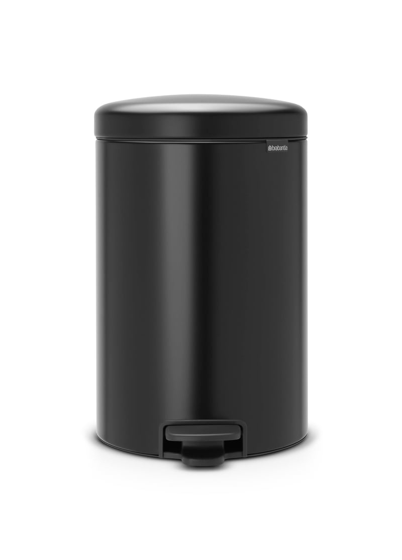 Brabantia 114106 Kanta za smeće na pedalu s plastičnom unutarnjom kantom, mat crna, 20 litara, čelik