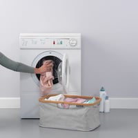 Brabantia 40 l sivý textilný kôš na bielizeň s bambusovým vzhľadom, kôš na ukladanie bielizne 8