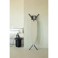 Žehliaca doska Brabantia 110x30 cm Denim Grey, poťah zo 100 % Fairtrade bavlny, nastaviteľná výška, odkladacia plocha na naparovaciu žehličku, detská poistka a zámok pri prenášaní 7