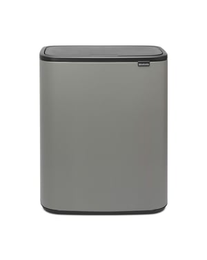 Brabantia Bo Touch Bin 221460 Kuhinjska kanta za smeće s dvije unutarnje kante od 30 litara, uklonjivim odjeljcima, mineralno siva, 60L